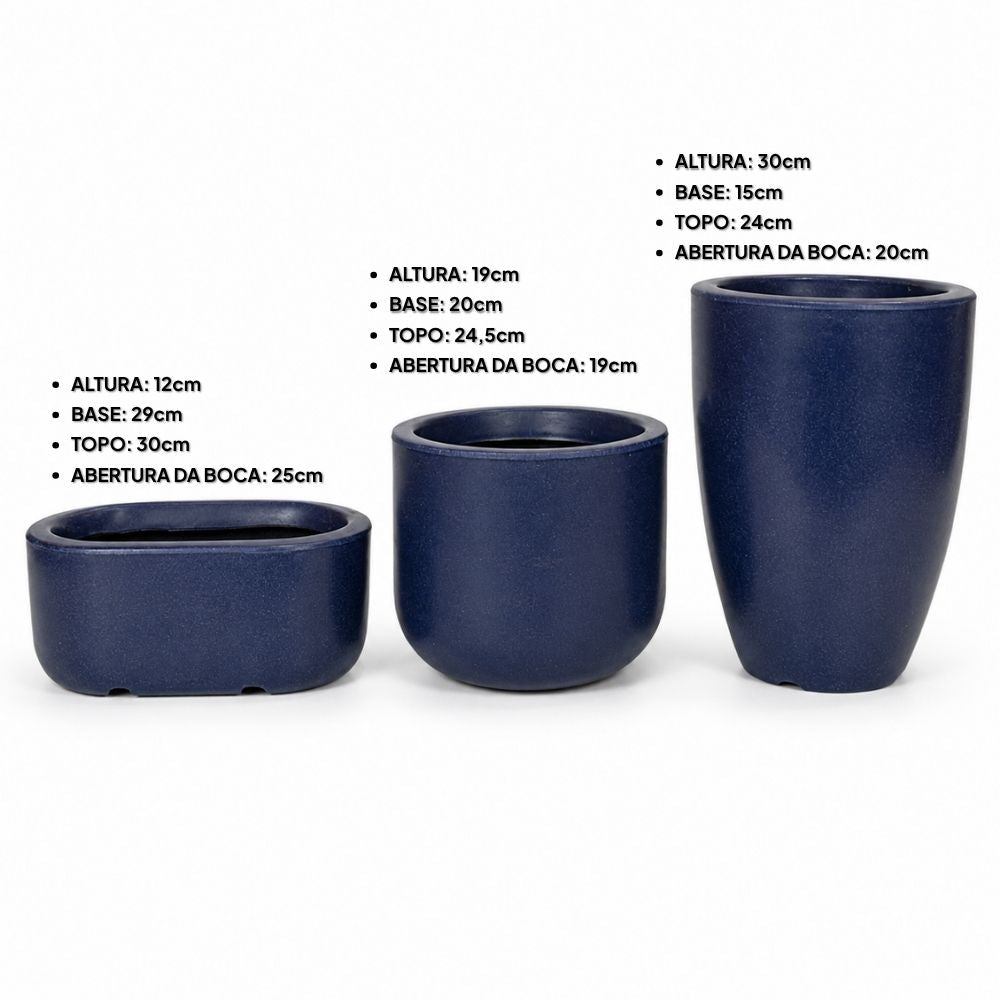 Kit 3 Vasos em Polietileno Doha e Pequim