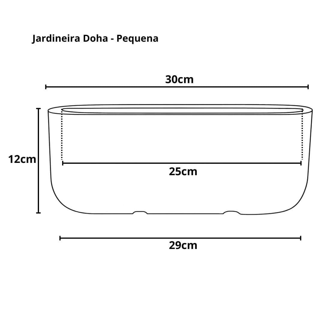 Jardineira Doha em Polietileno 30x17cm