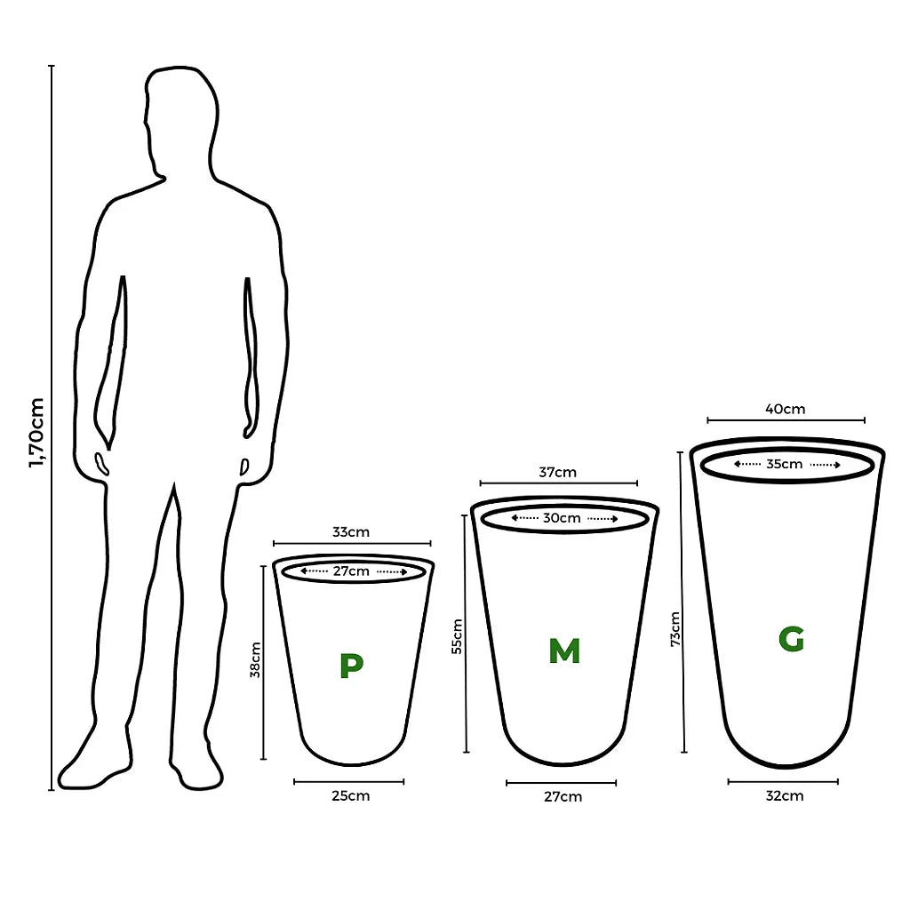 Vaso Texturizado Damasco em Polietileno