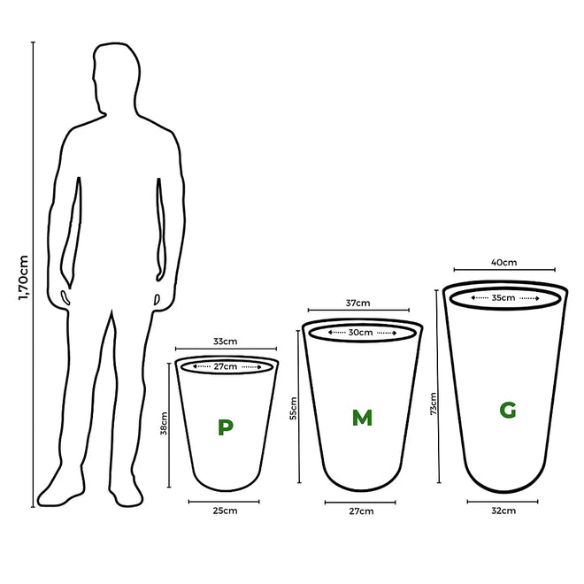 Vaso Texturizado Damasco em Polietileno