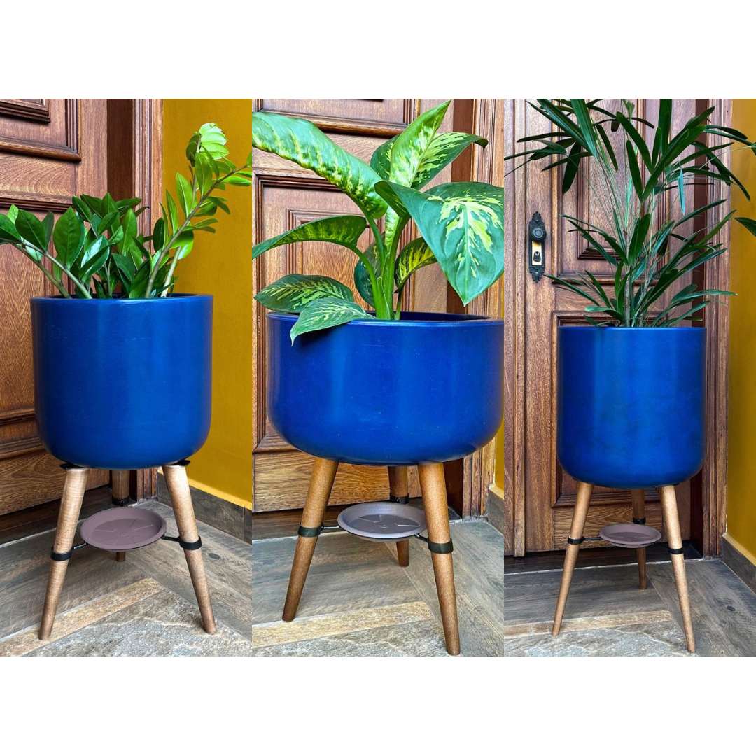 Kit 3 Vasos Linha Doha com Tripé de Madeira