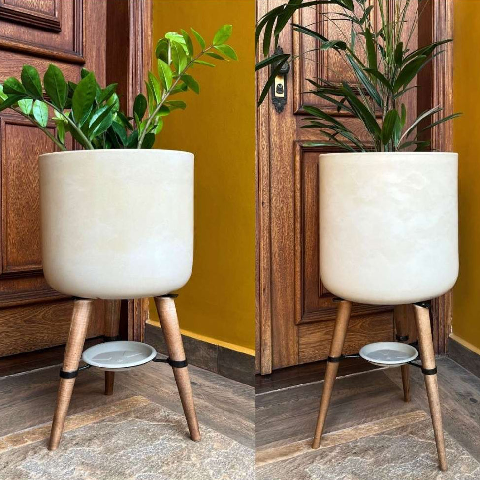 Kit 2 Vasos Linha Doha com Tripé de Madeira