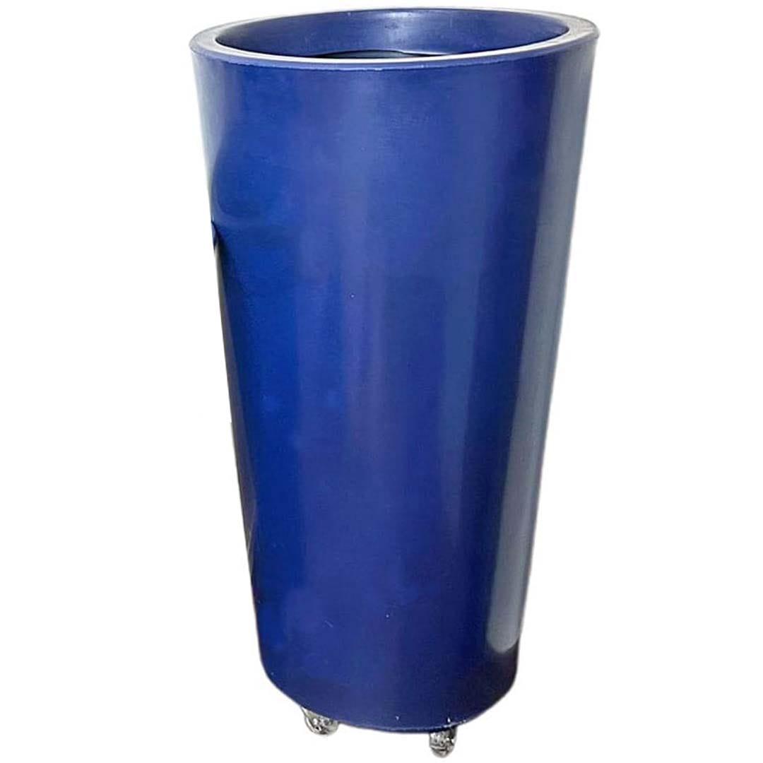 Kit Vaso Damasco Brilhante + Suporte com Rodinhas