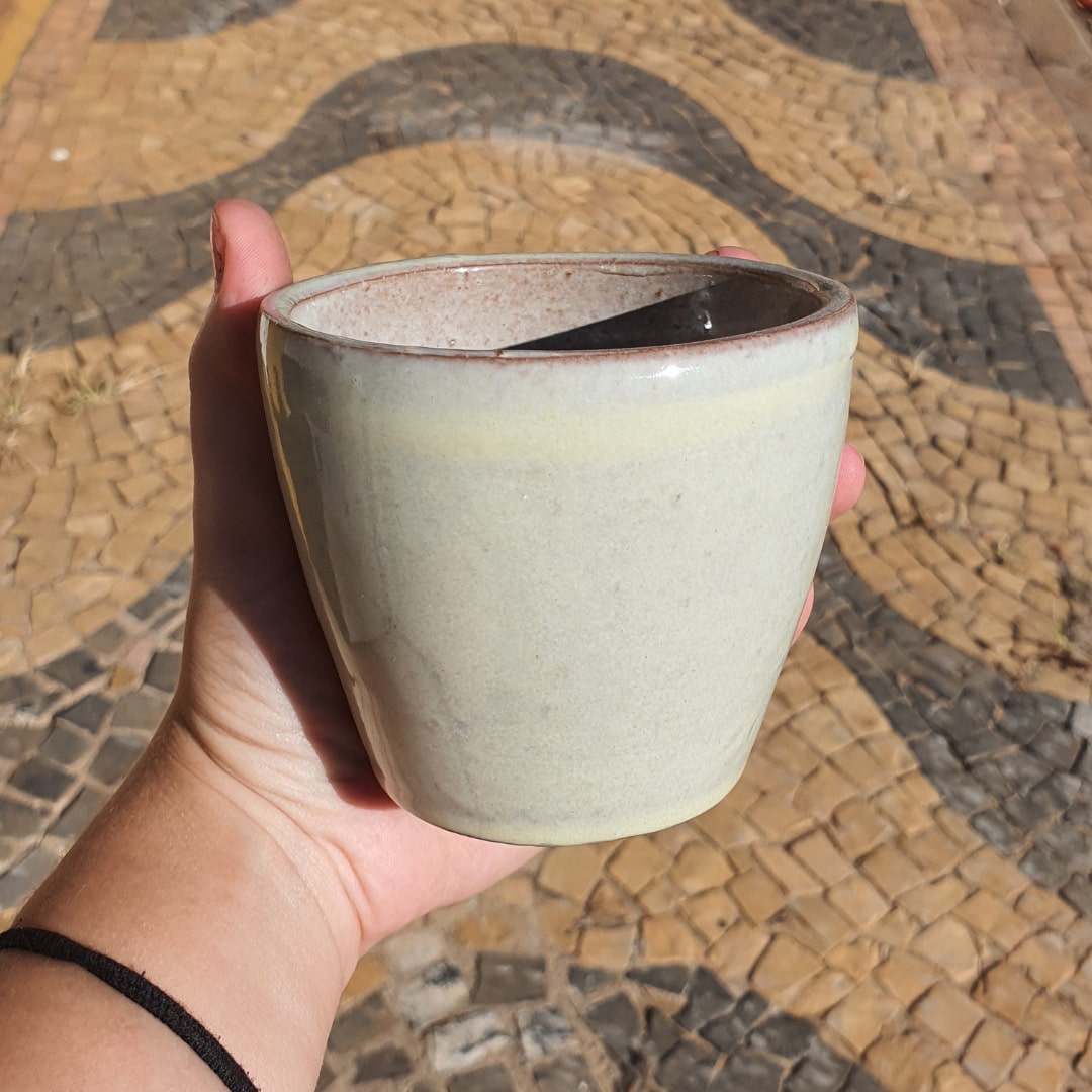 Vaso Cachepot de Cerâmica Esmaltado Brilhante