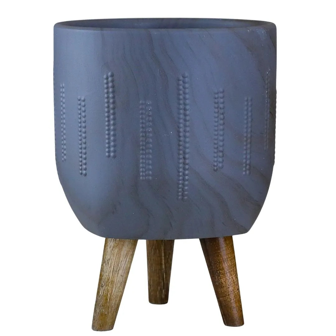 Vaso Cachepot Linha Genebra com Tripé de Madeira