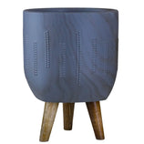 Vaso Cachepot Linha Genebra com Tripé de Madeira