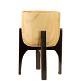 Vaso Cachepot Linha Genebra com Suporte de Madeira Alto