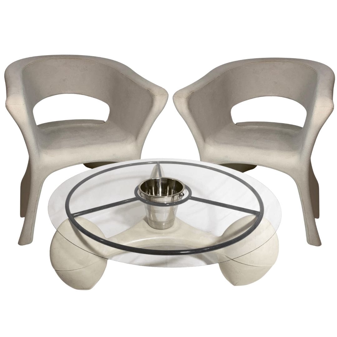 2 Cadeiras e Mesa Decoração Jardim Varanda Kit Copacabana