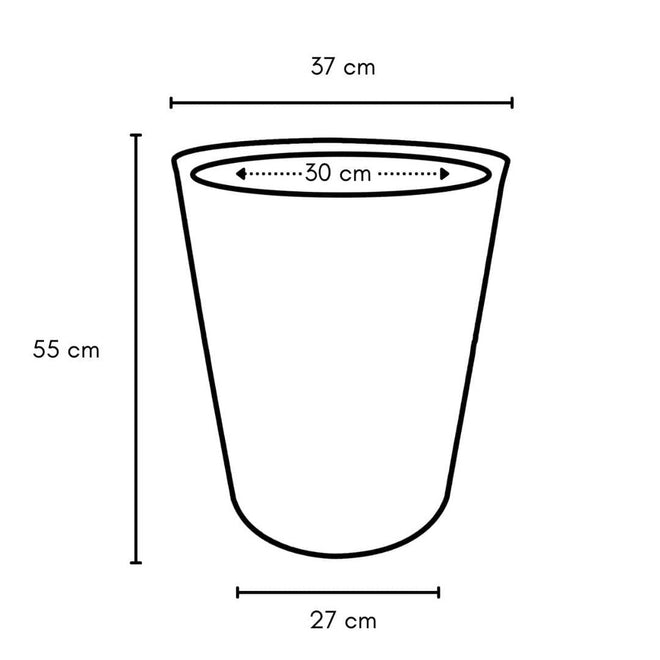 Kit Vaso em Polietileno 55x37cm + Suporte com Rodas