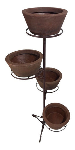 Suporte de Chão em Ferro para 4 Vasos 60x140cm