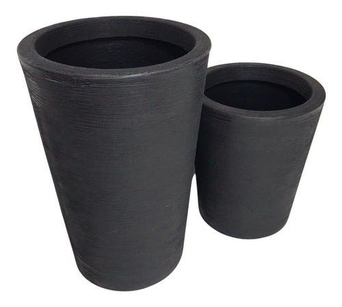 Kit 2 Vasos Linha Damasco Texturizado em Polietileno