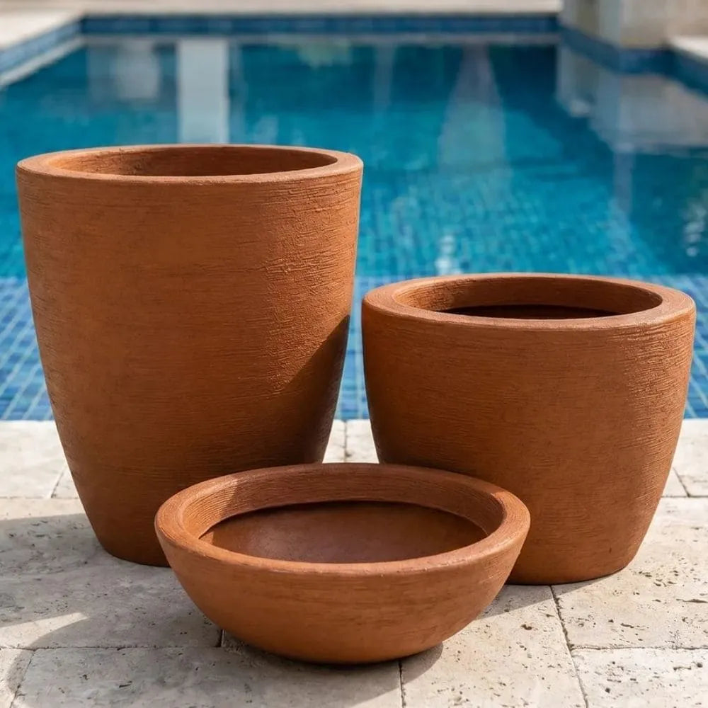 Kit 3 Vasos Texturizados Médios