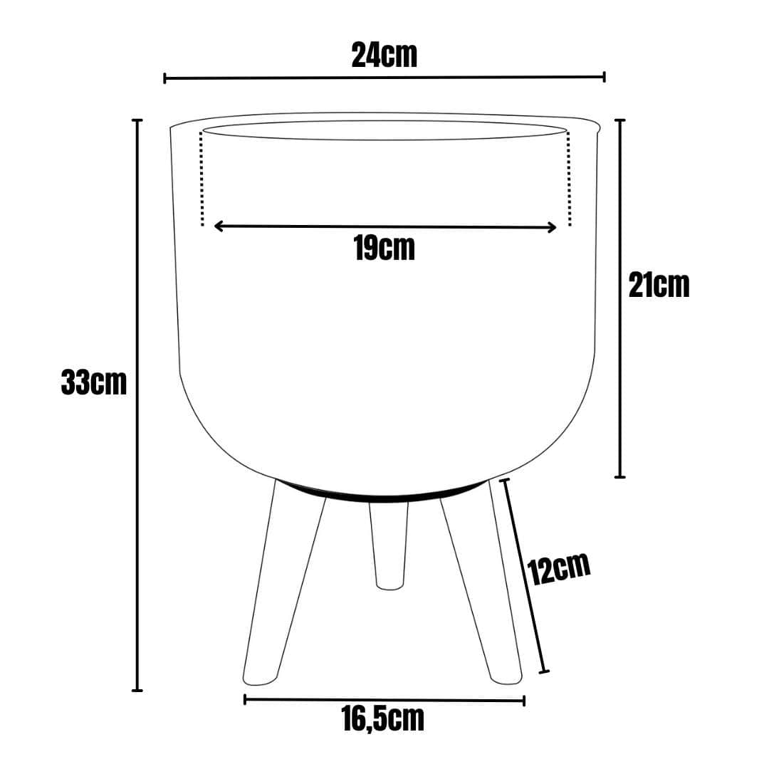 Vaso Doha Médio com Tripé de Madeira