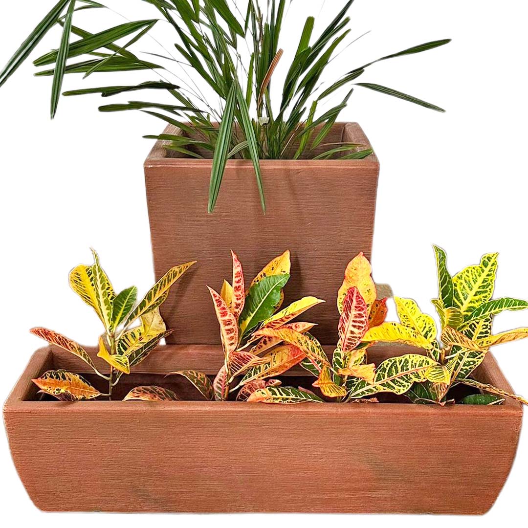 Kit Vaso + Suporte + Jardineira para Decoração Externa