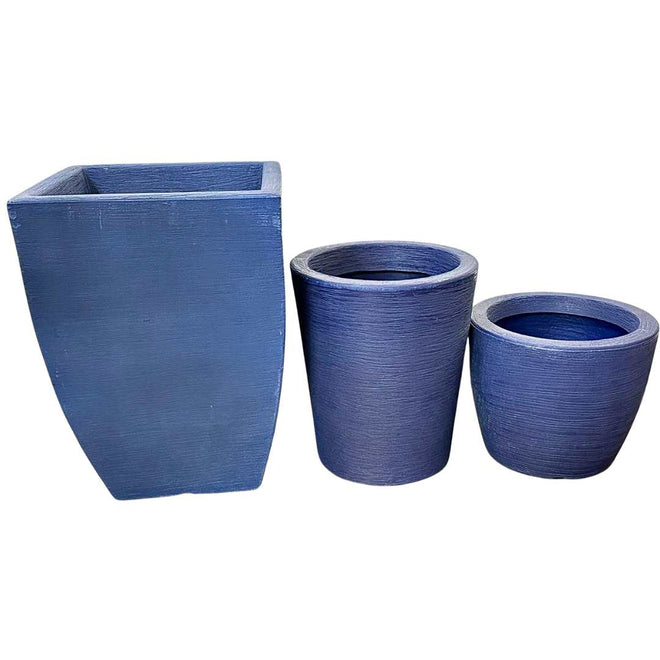 Kit 3 Vasos Texturizados Médios - Verde Garden