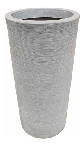 Kit Vaso Damasco Texturizado + Suporte com rodinhas