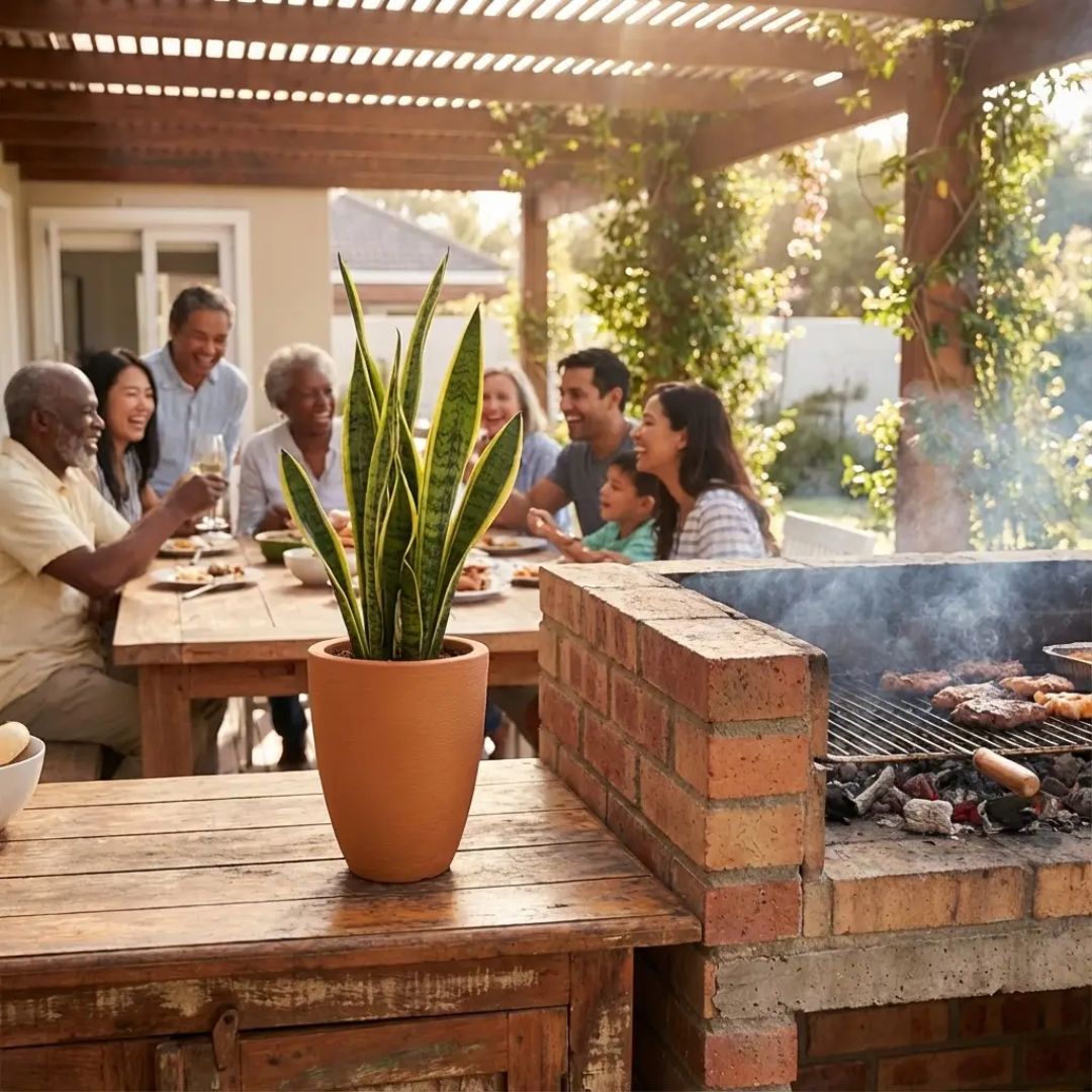 Vaso Pequim em Polietileno Texturizado 30x24cm