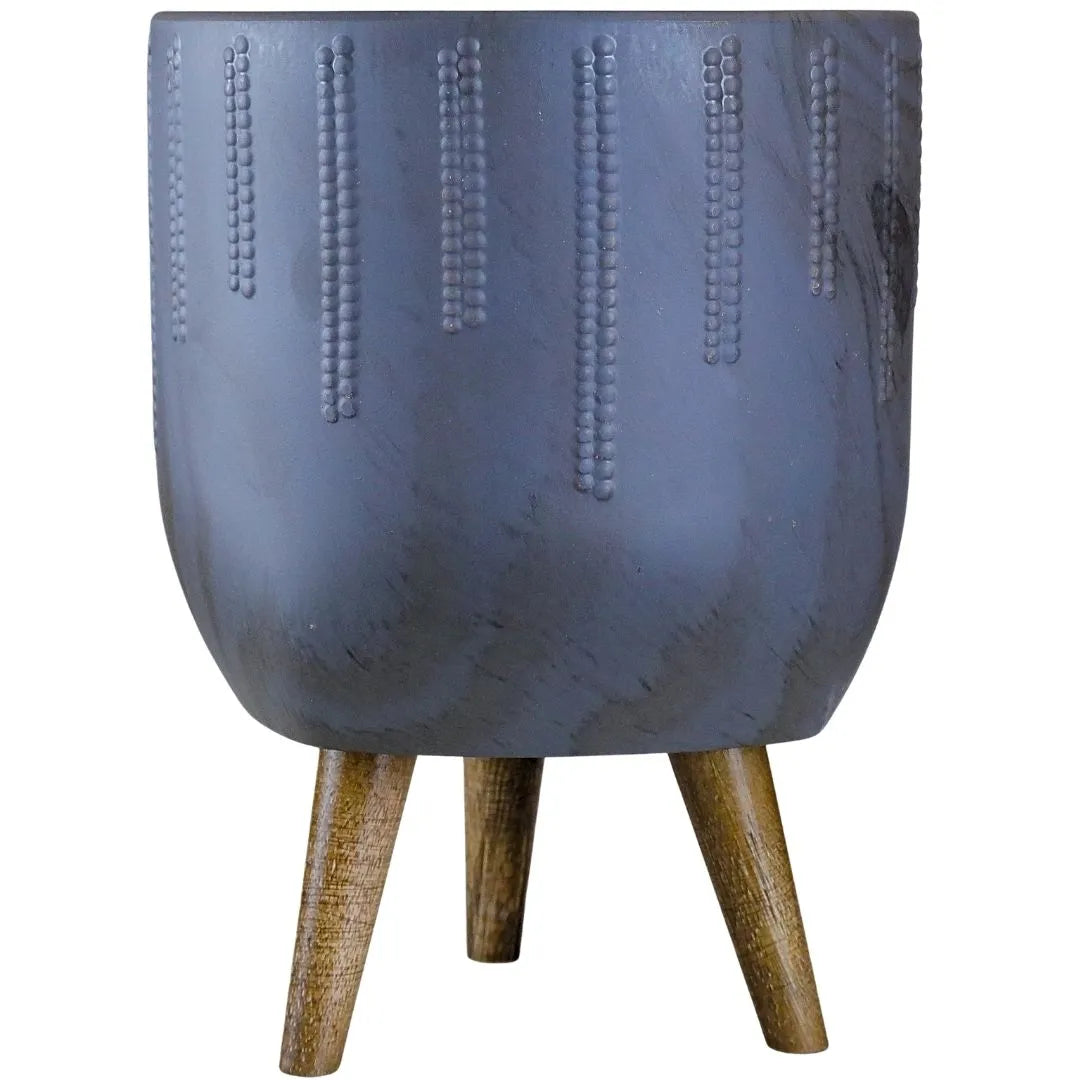 Vaso Cachepot Linha Genebra com Tripé de Madeira