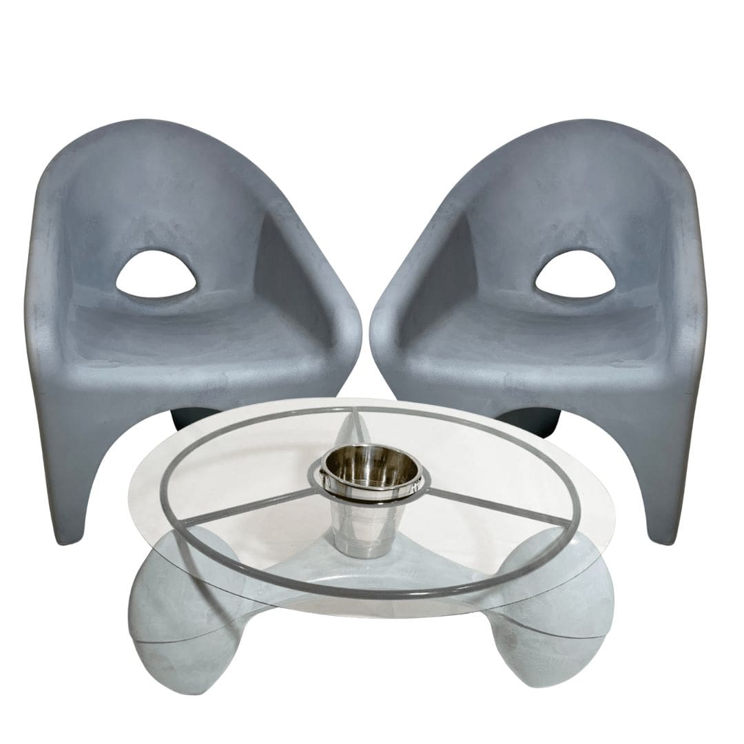 Kit Mesa de Centro com Champanheira + 2 Cadeiras Ipanema