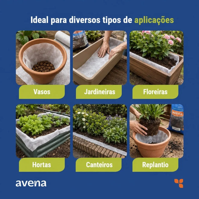 Manta Geotêxtil Drenagem Proteção Vaso Jardim 1m² Avena