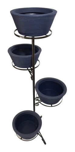 Suporte de Chão em Ferro para 4 Vasos 60x140cm