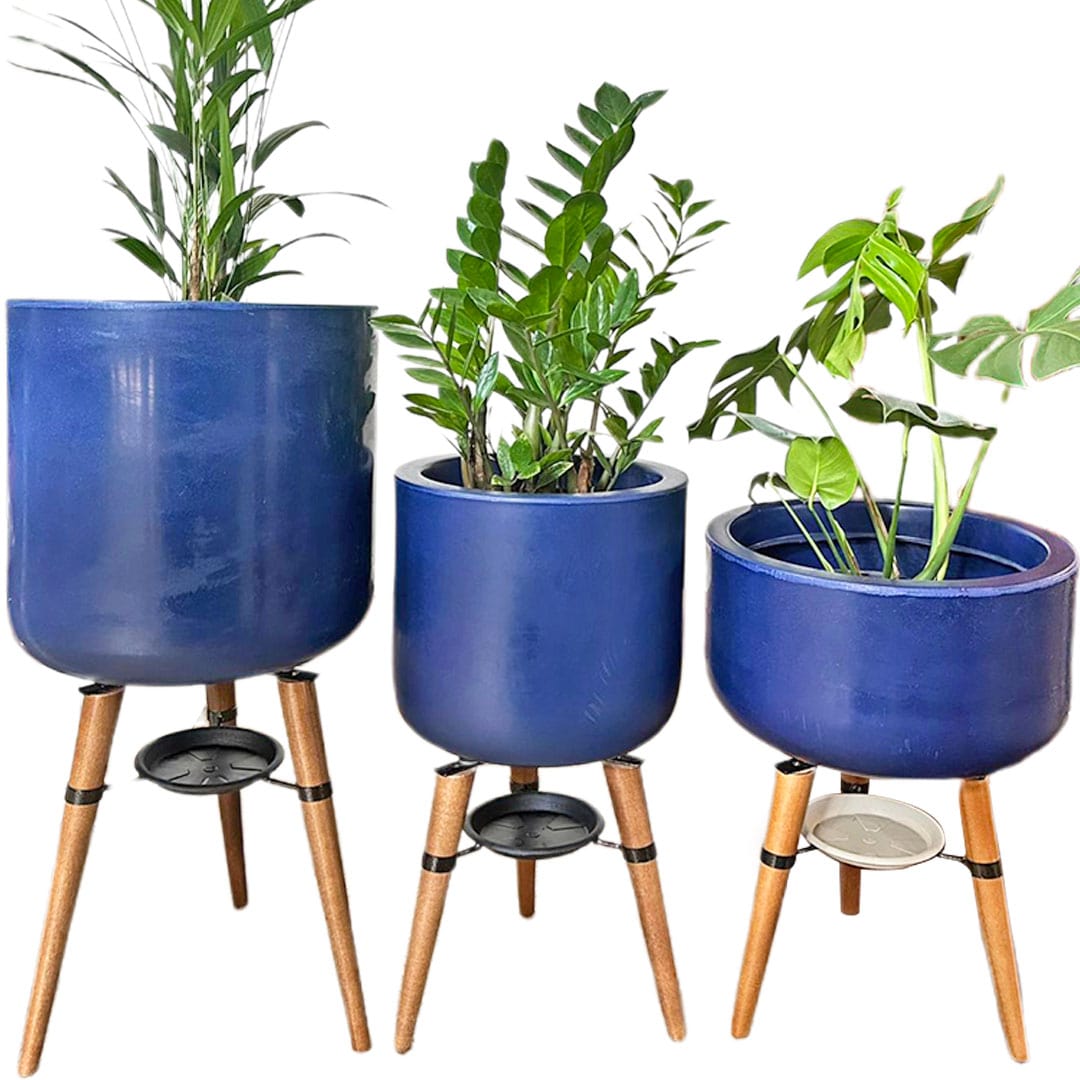 Kit 3 Vasos Linha Doha com Tripé de Madeira