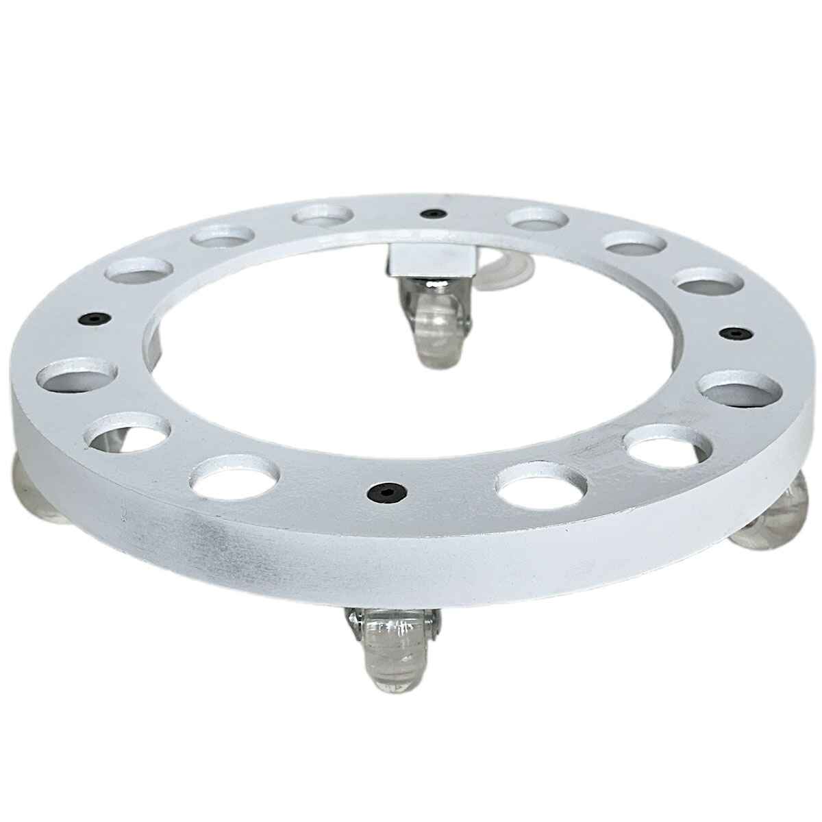 Suporte de Alumínio com Rodas de Silicone para Vasos Redondos