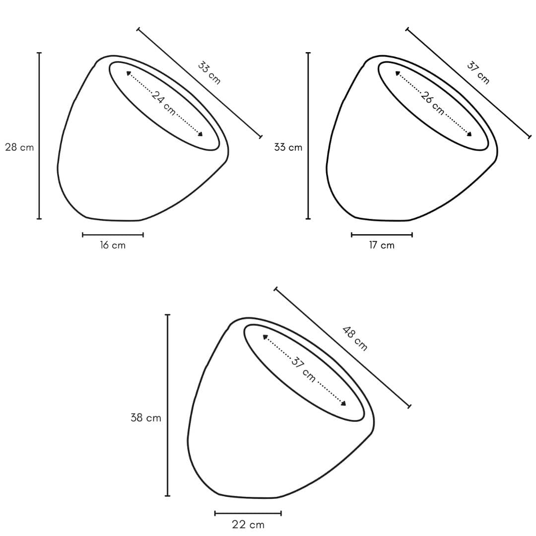 Vaso Deitado para Paisagismo em Gramas e Corrente de Calha