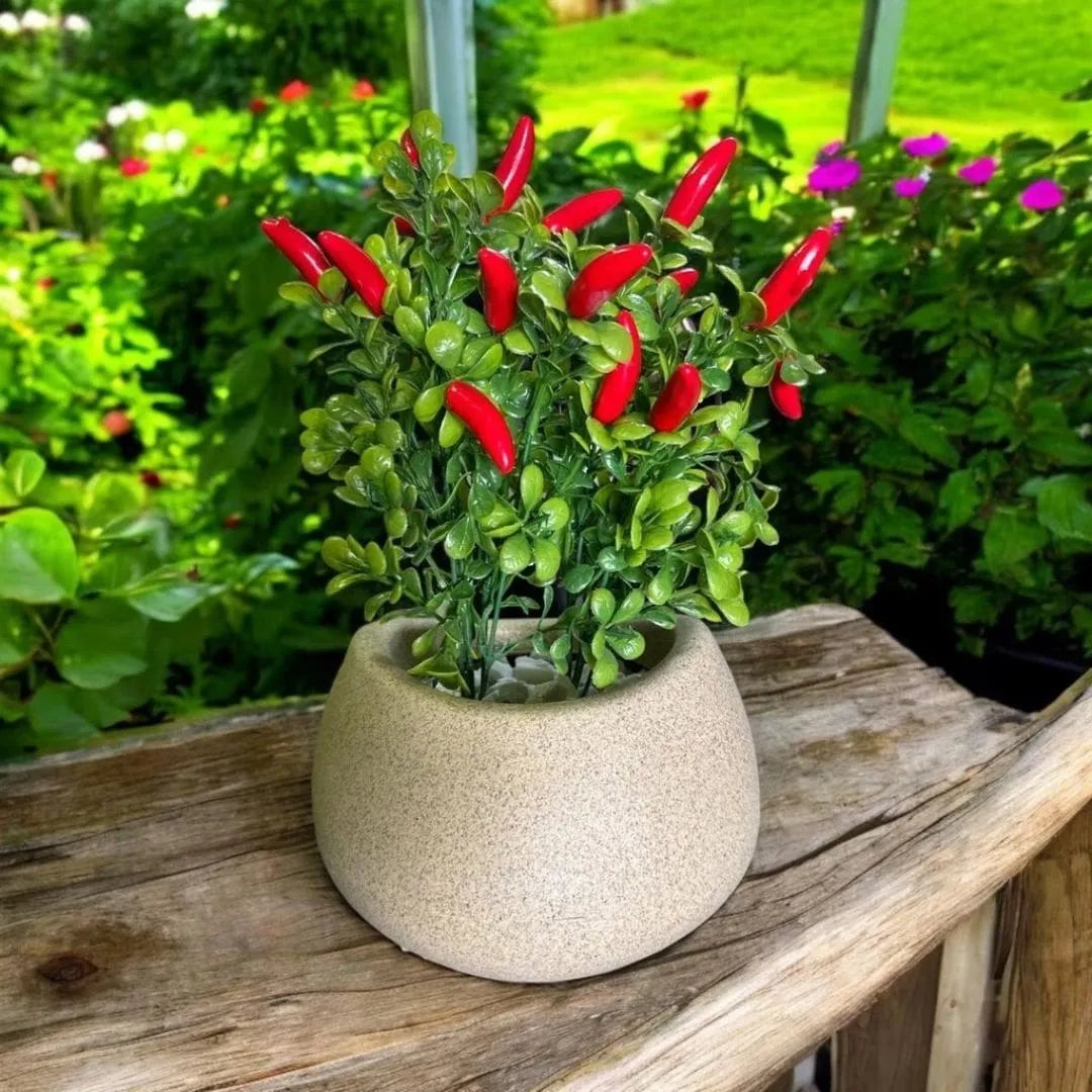 Vaso Texturizado Oval em Polietileno - Pequeno