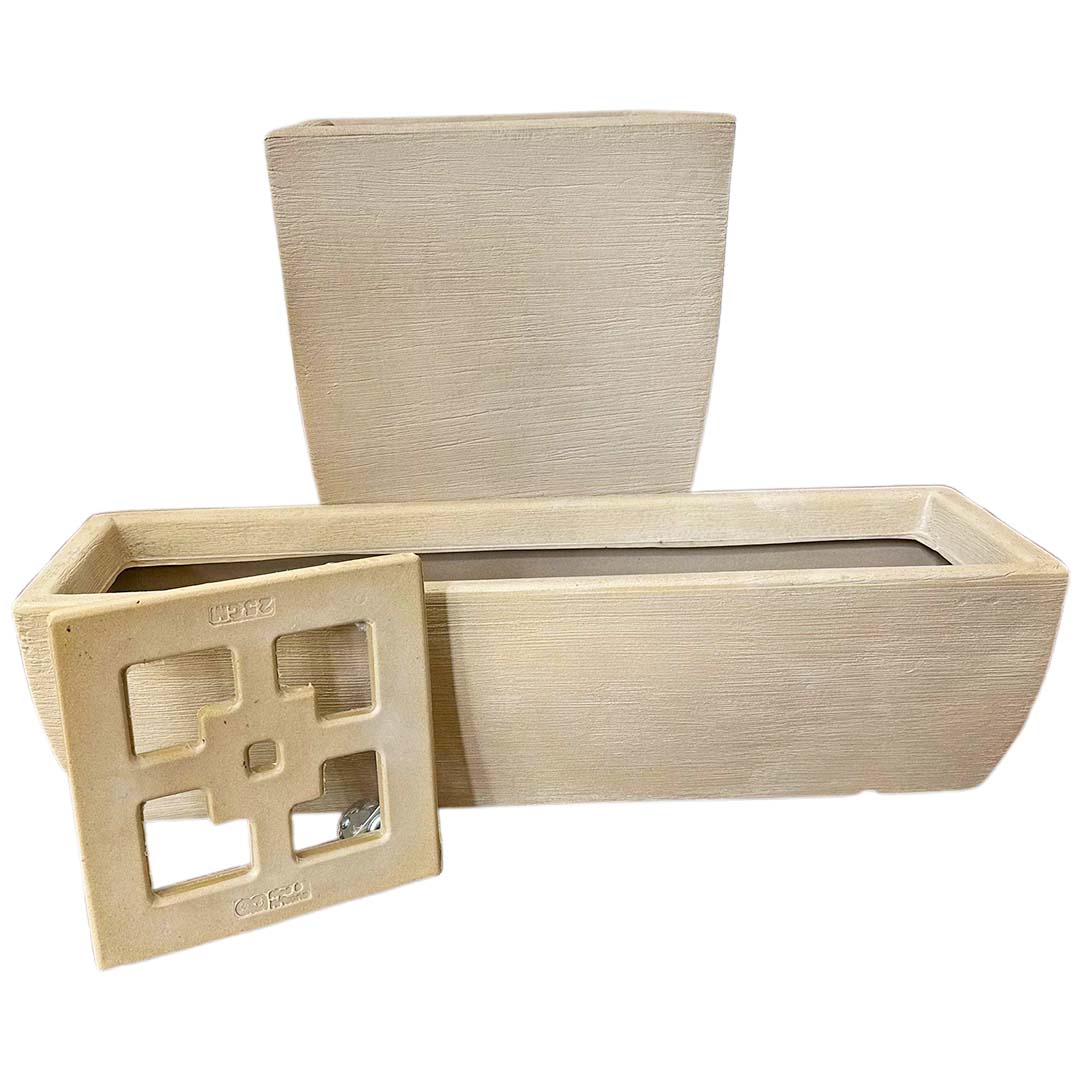 Kit Vaso + Suporte + Jardineira para Decoração Externa