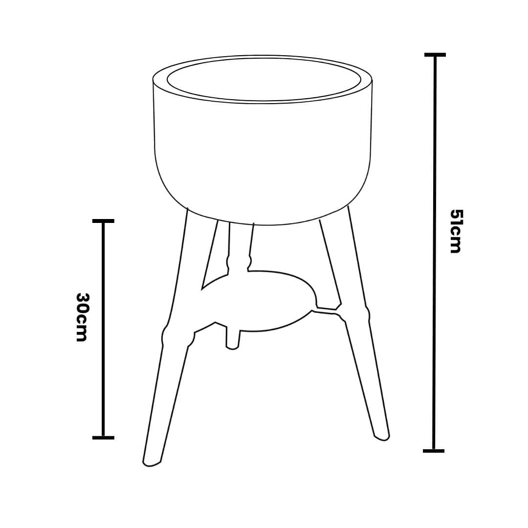 Vaso Bacia Linha Doha com Tripé de Madeira