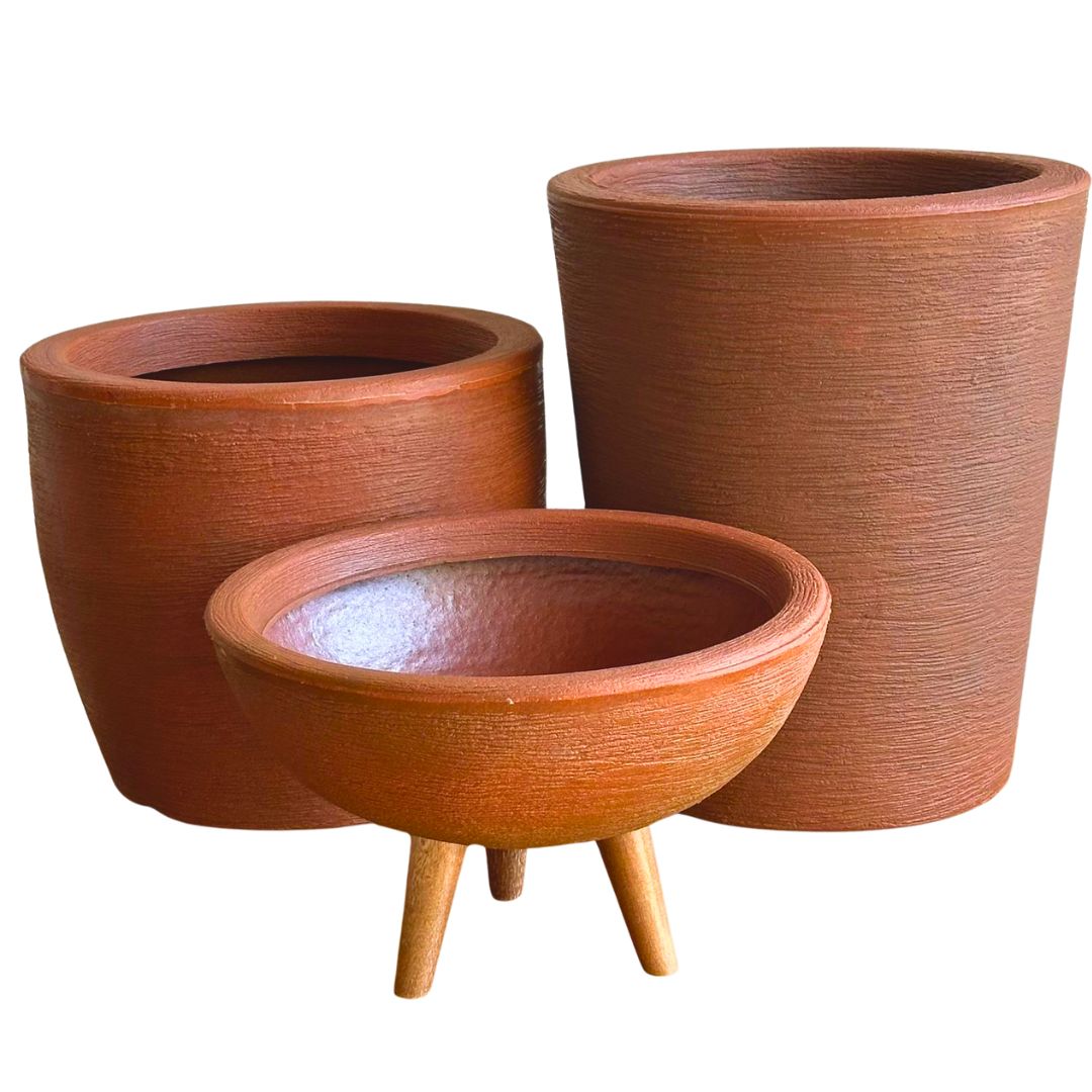 Kit 3 Vasos Decorativos em Polietileno