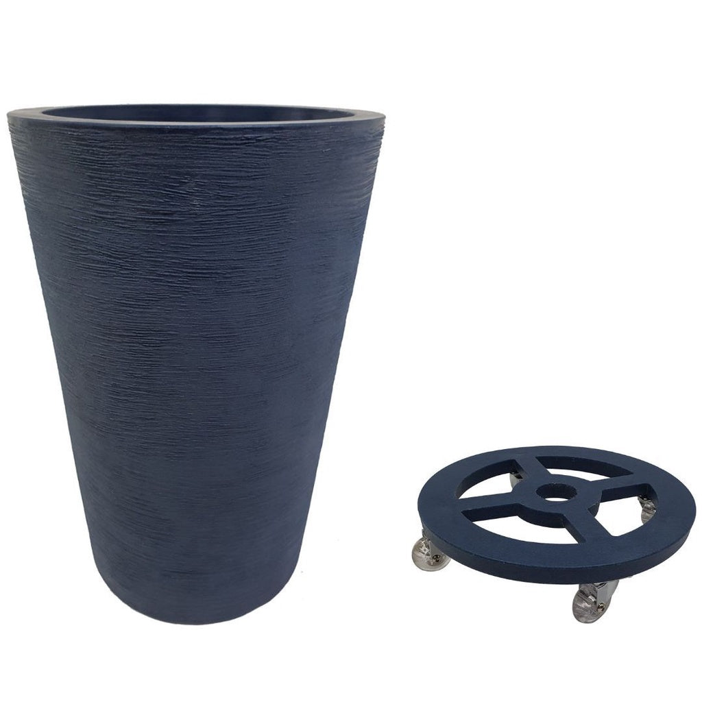 Kit Vaso em Polietileno 55x37cm + Suporte com Rodas