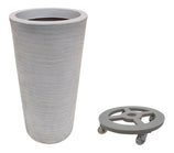 Kit Vaso Damasco Texturizado + Suporte com rodinhas