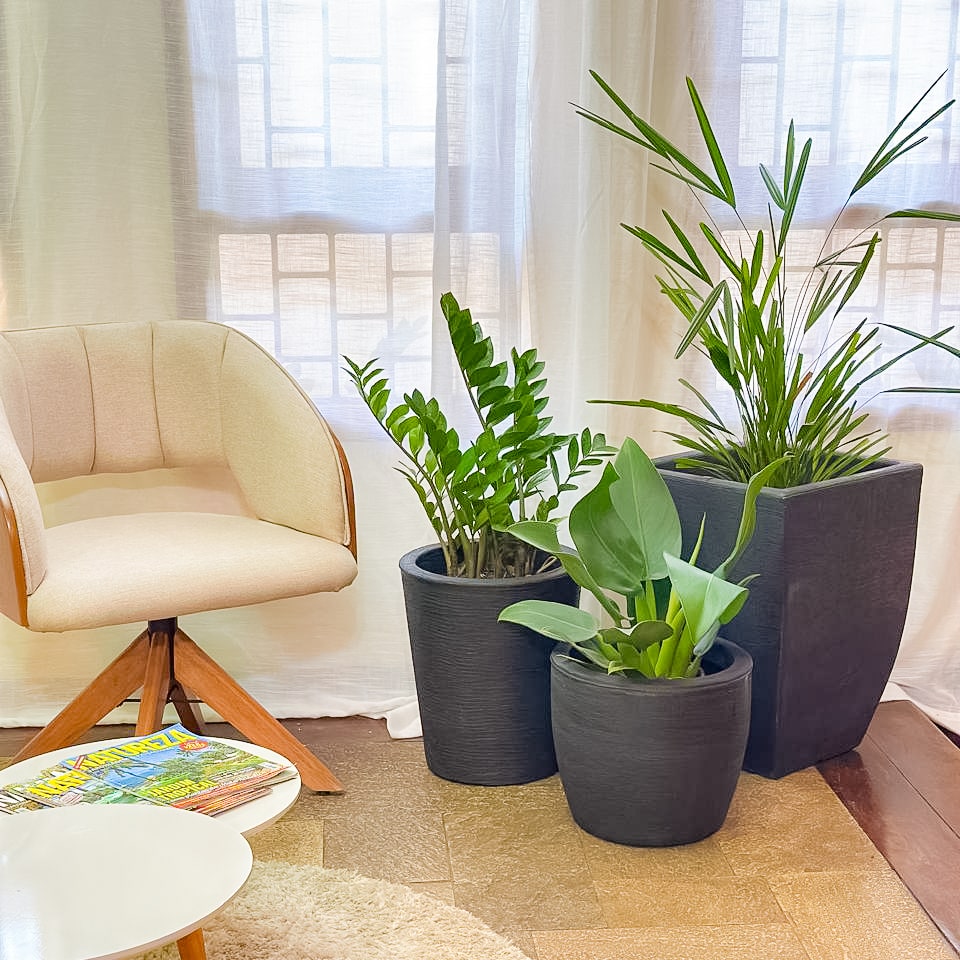 Kit 3 Vasos Texturizados Médios