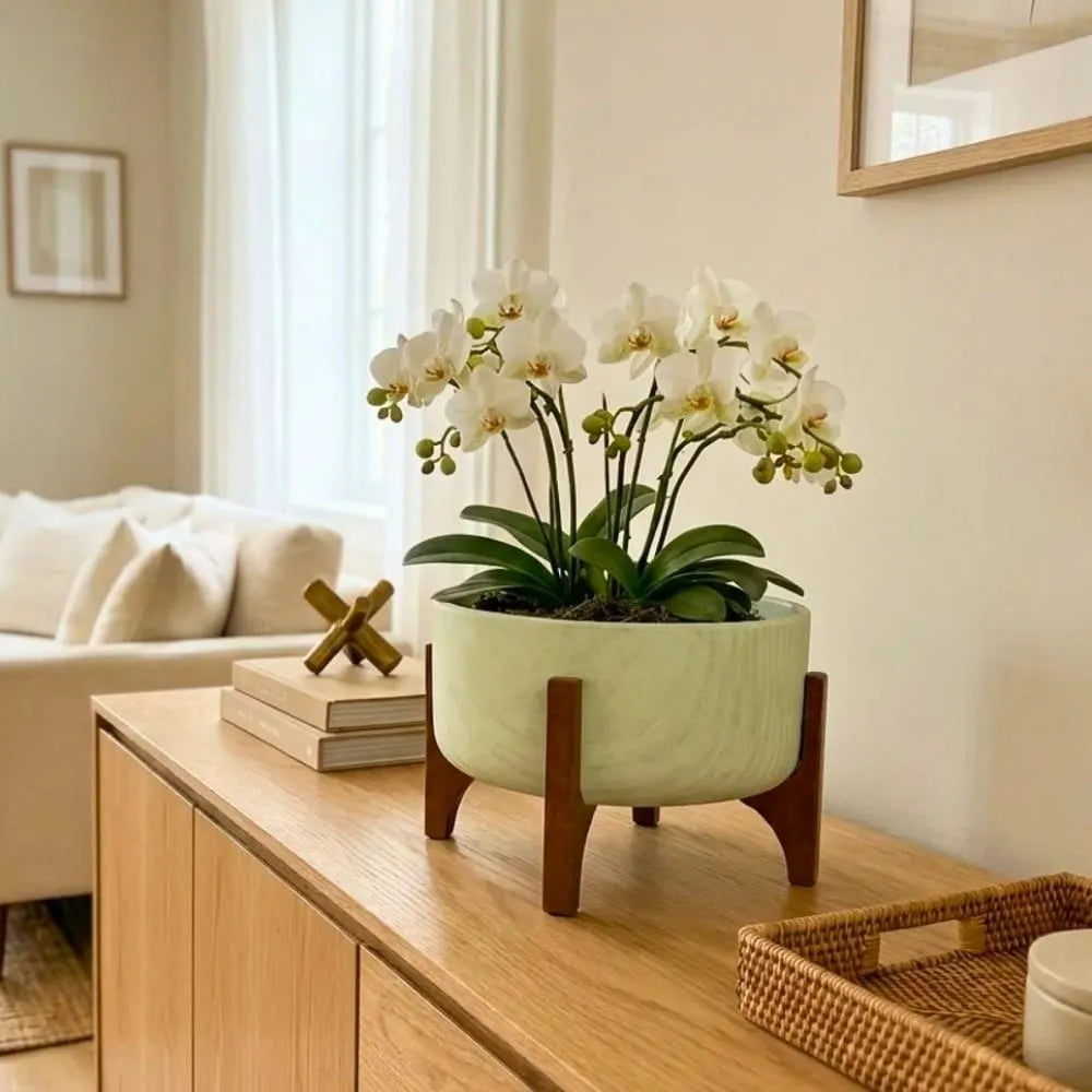 Vaso Bacia Linha Genebra com Suporte de Madeira