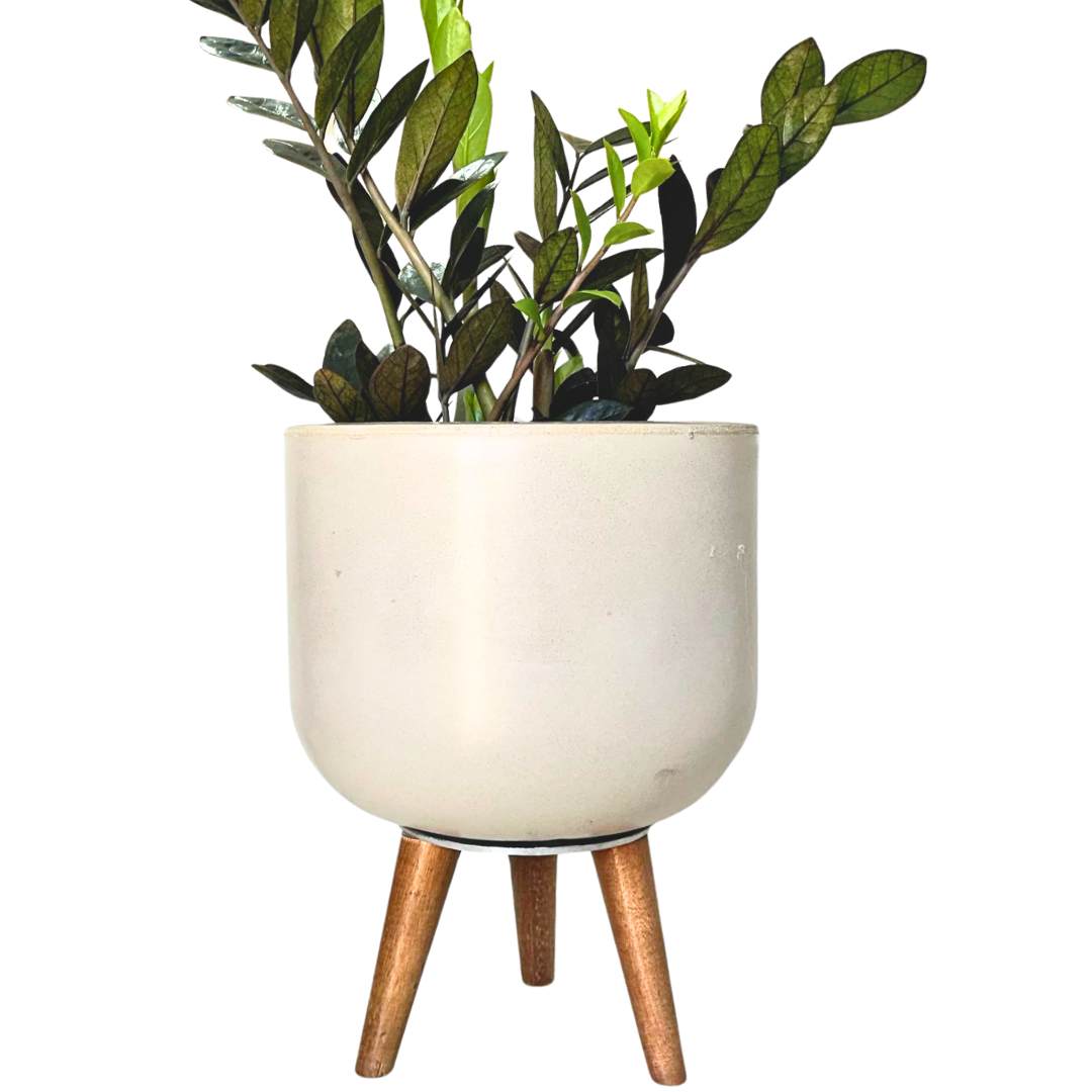 Vaso Doha Médio com Tripé de Madeira