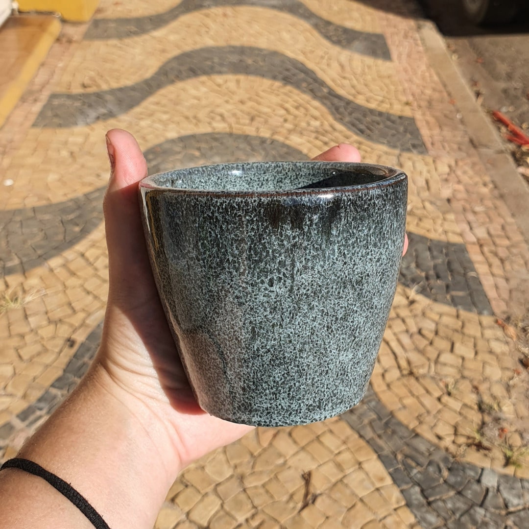 Vaso Cachepot de Cerâmica Esmaltado Brilhante
