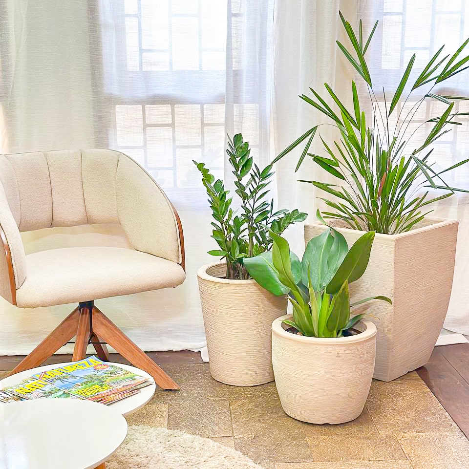 Kit 3 Vasos Texturizados Médios