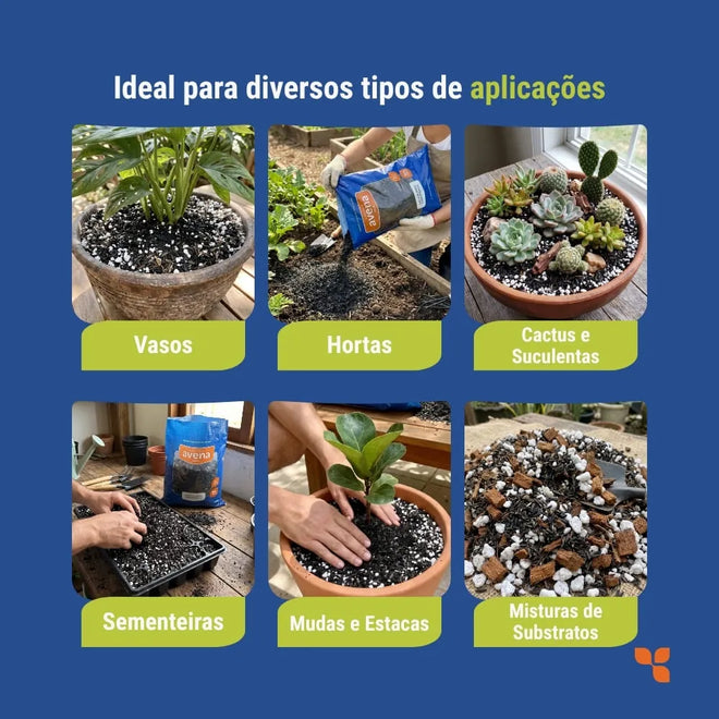 Casca de Arroz Carbonizada Substrato Orgânico Avena 5L
