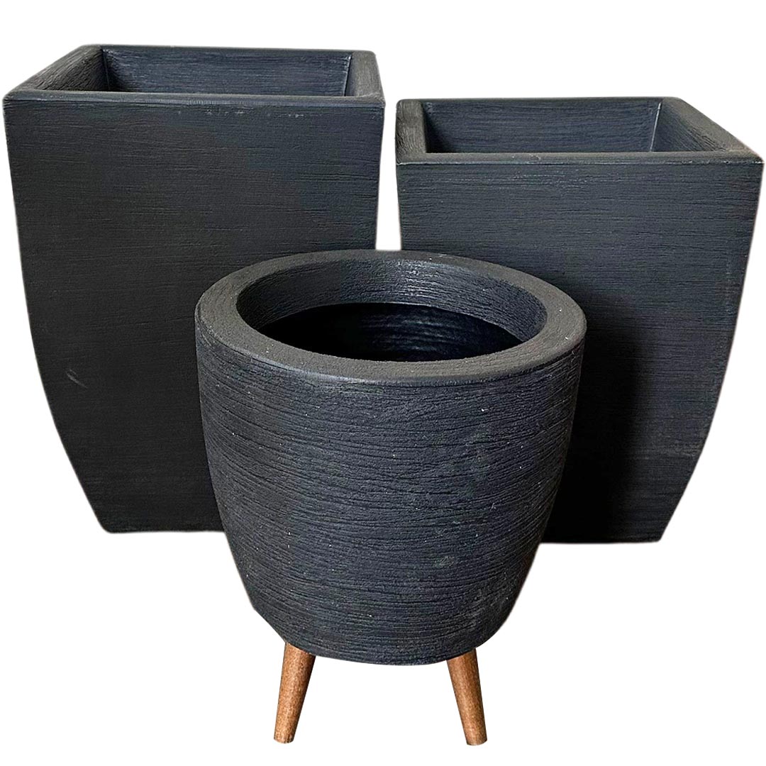 Kit 3 Vasos Berlim + Viena Texturizados Médios