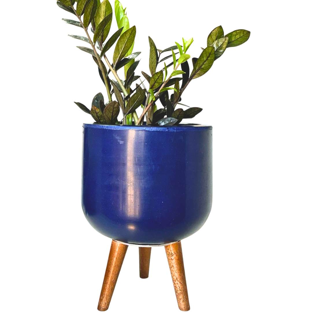 Vaso Doha Médio com Tripé de Madeira