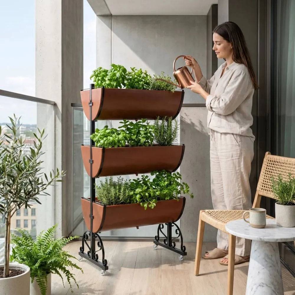Horta Vertical com 6 Jardineiras