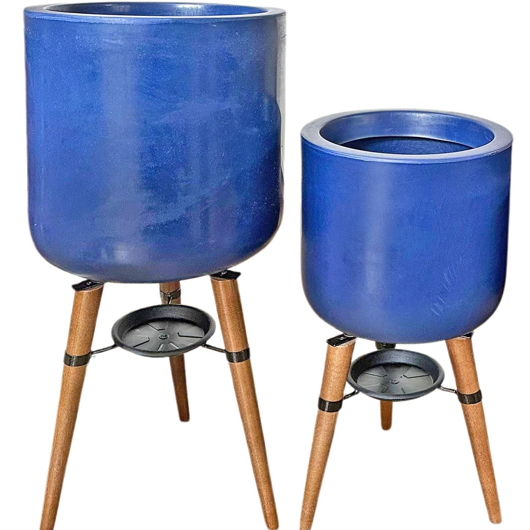 Kit 2 Vasos Linha Doha com Tripé de Madeira