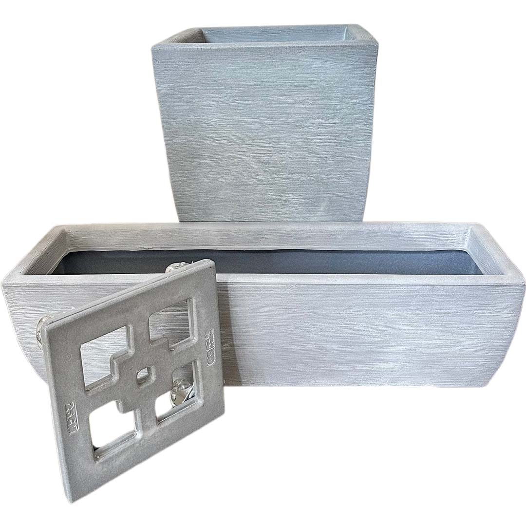 Kit Vaso + Suporte + Jardineira para Decoração Externa