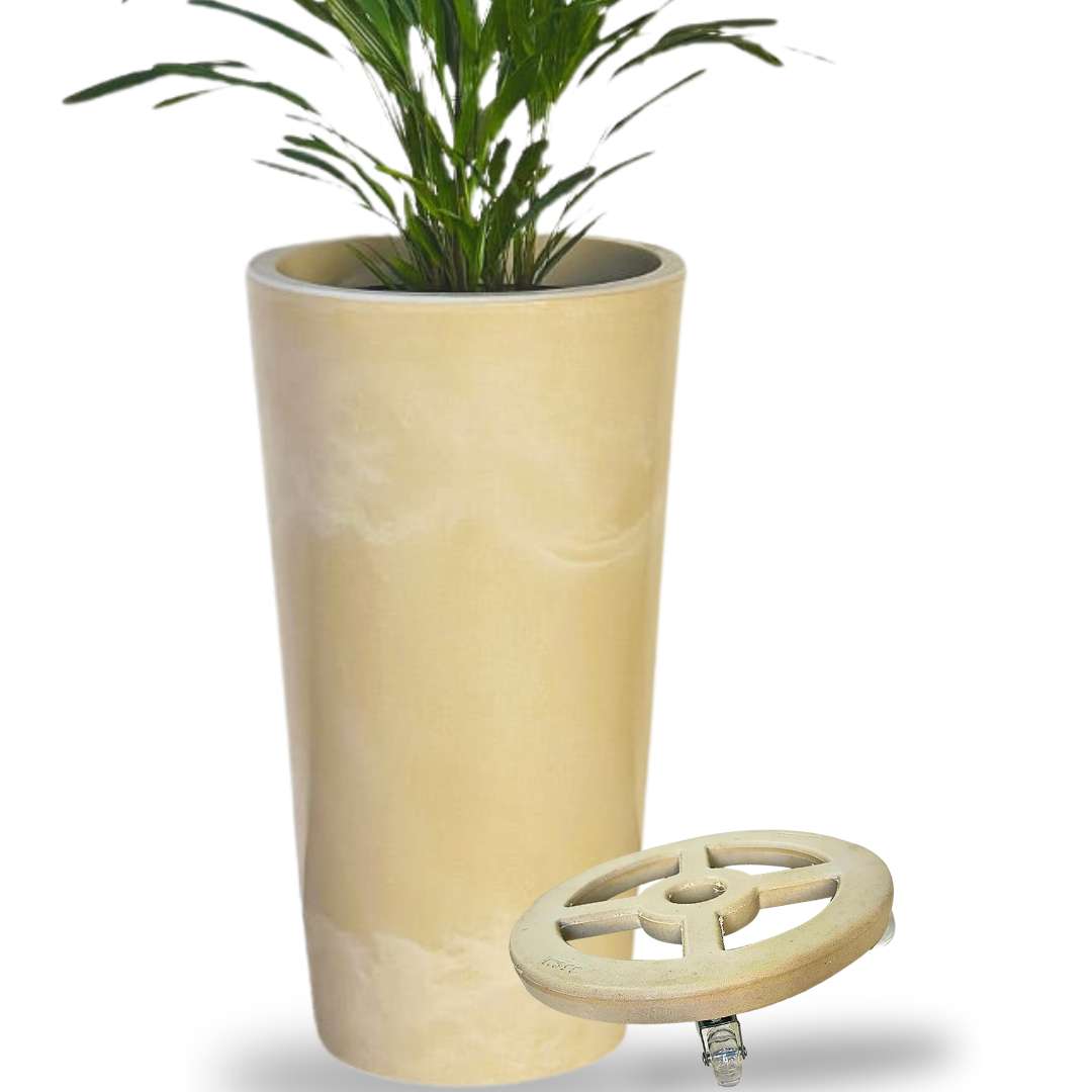 Kit Vaso Damasco Brilhante + Suporte com Rodinhas