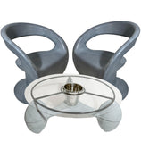 Conjunto Mesa de Centro com Champanheira + 2 Cadeiras Astúrias