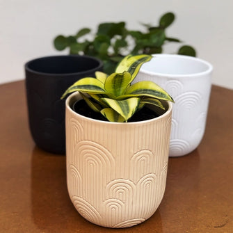 Vaso de Cerâmica Texturizado 13x15cm