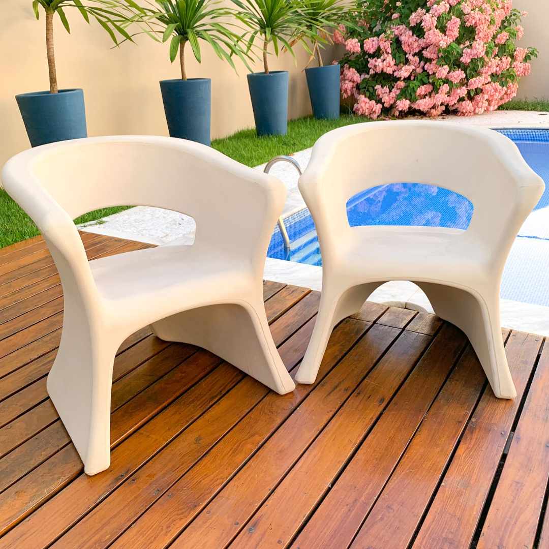 2 Cadeiras e Mesa Decoração Jardim Varanda Kit Copacabana