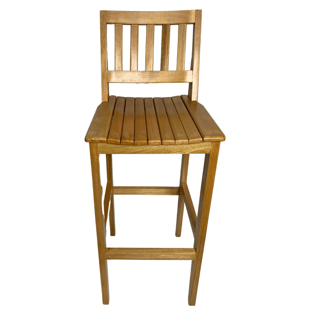 Banqueta de Madeira Maciça com Encosto